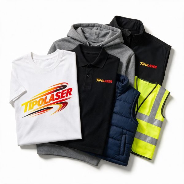 Abbigliamento personalizzato con stampa DTF e ricamo: t-shirt, polo, felpe, softshell, gilet e alta visibilità – Tipolaser